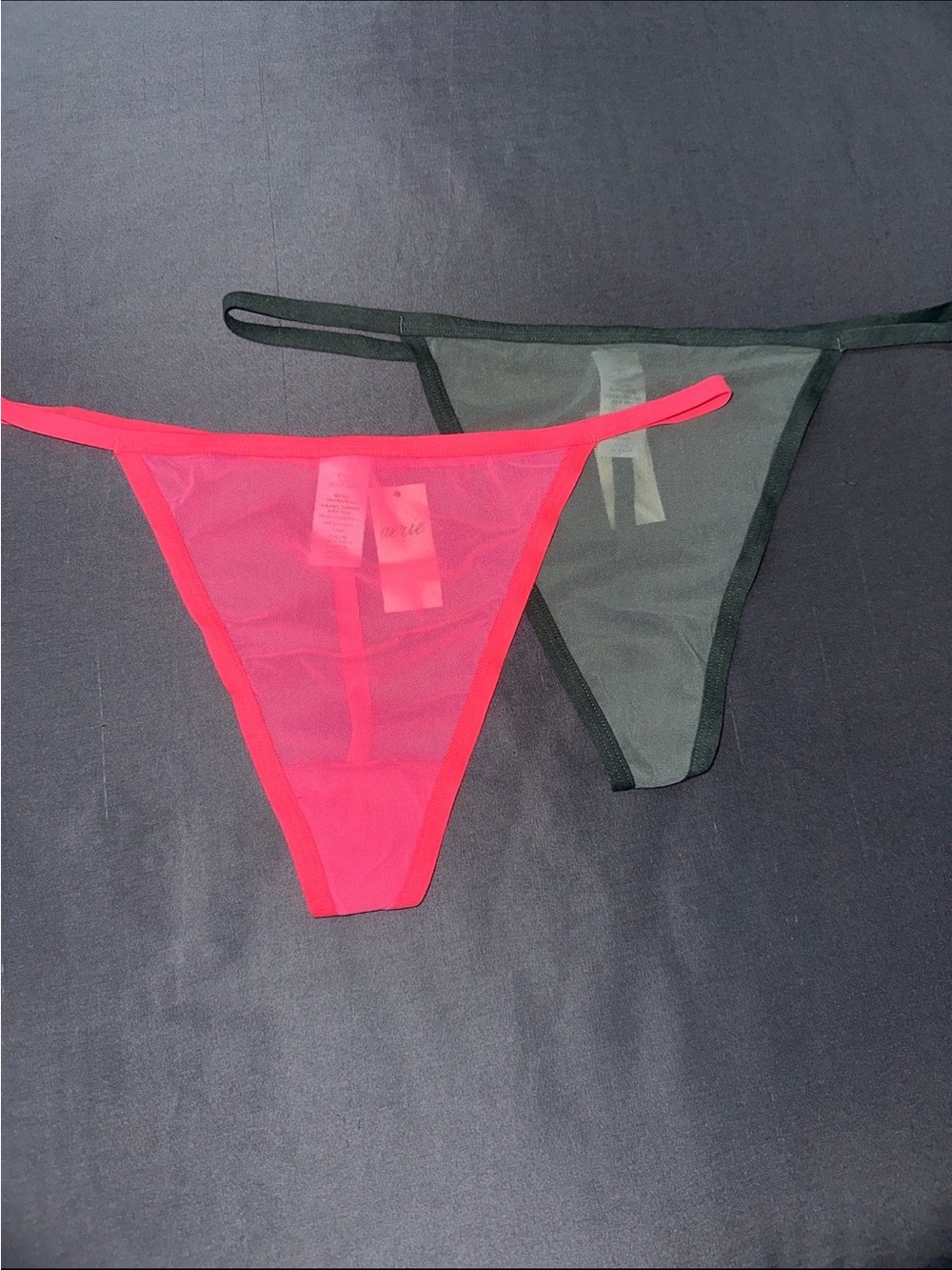 NWT Aerie Pink & Green Mesh G-String Thong Panties Bundle / Lot Size Medium